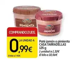 Dialprix CASA TARRADELLAS Paté jamón o pimienta oferta