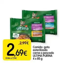 Dialprix ULTIMA PURINA Comida gato esterilizado carne o pescado oferta