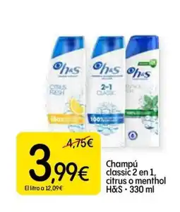 Dialprix H&S Champú classic 2 en 1, citrus o menthol oferta