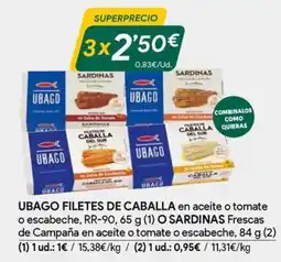 Masymas UBAGO Filetes de caballa oferta