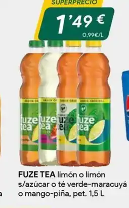 Masymas FUZE TEA limón o limón s/azúcar o té verde-maracuyá oferta