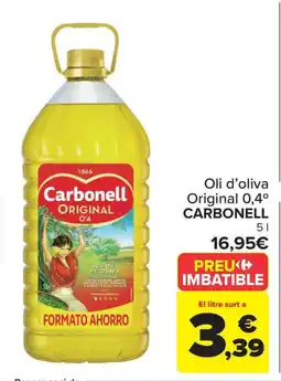 Carrefour Market CARBONELL Oli d'oliva Original 0,4° oferta