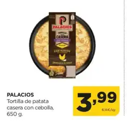 Alimerka PALACIOS Tortilla de patata casera con cebolla, oferta