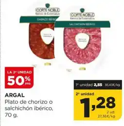 Alimerka ARGAL Plato de chorizo o salchichón ibérico oferta