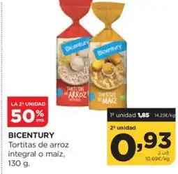 Alimerka BICENTURY Tortitas de arroz integral o maíz oferta