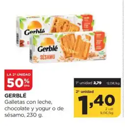 Alimerka GERBLÉ Galletas con leche chocolate y yogur o de sésamo oferta