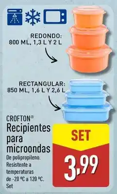 ALDI Crofton - recipientes para microondas oferta