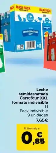 Carrefour Leche semidesnatada Carrefour XXL formato indivisible oferta