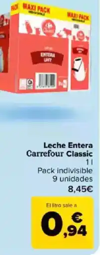 Carrefour Leche Entera Carrefour Classic oferta