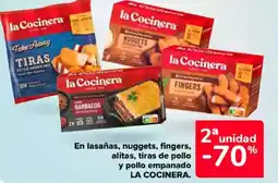 Carrefour LA COCINERA En lasañas, nuggets, fingers, alitas, tiras de pollo y pollo empanado oferta