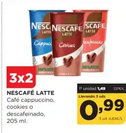 Alimerka NESCAFÉ LATTE Café cappuccino, cookies o descafeinado oferta