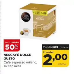 Alimerka NESCAFÉ DOLCE GUSTO Café espresso milano, 14 cápsulas oferta