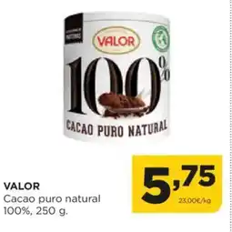 Alimerka VALOR Cacao puro natural oferta