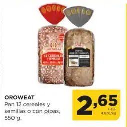 Alimerka OROWEAT Pan 12 cereales y semillas o con pipas oferta