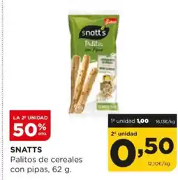 Alimerka SNATTS Palitos de cereales con pipas oferta