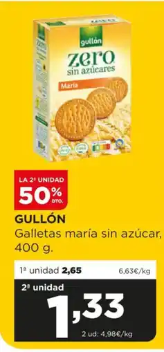 Alimerka GULLÓN Galletas maría sin azúcar oferta