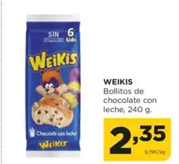Alimerka WEIKIS Bollitos de chocolate con leche oferta