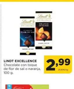 Alimerka LINDT EXCELLENCE Chocolate con toque de flor de sal o naranja oferta