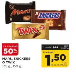 Alimerka MARS, SNICKERS O TWIX oferta