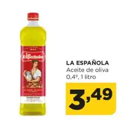 Alimerka LA ESPAÑOLA Aceite de oliva 0,4º oferta