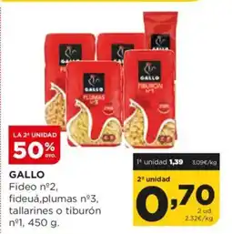Alimerka GALLO fideuá,plumas nº3, tallarines o tiburón nº1 oferta
