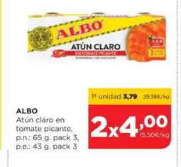 Alimerka ALBO Atún claro en tomate picante oferta