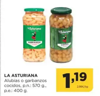 Alimerka LA ASTURIANA Alubias o garbanzos cocidos oferta