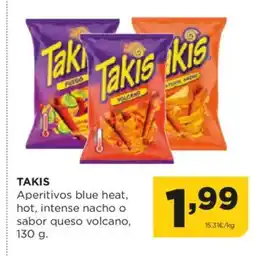 Alimerka TAKIS Aperitivos blue heat, hot, intense nacho o sabor queso volcano oferta