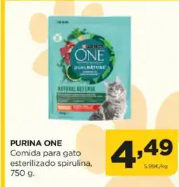 Alimerka PURINA ONE Comida para gato esterilizado spirulina, oferta