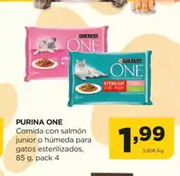 Alimerka PURINA ONE Comida con salmón junior o húmeda para gatos esterilizados oferta