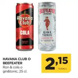 Alimerka HAVANA CLUB O BEEFEATER Ron & cola o gin&tonic oferta