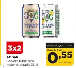 Alimerka AMBAR Cerveza triple zero radler o tostada oferta