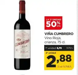 Alimerka VIÑA CUMBRERO Vino Rioja, crianza oferta