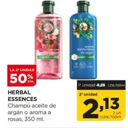 Alimerka HERBAL ESSENCES Champú aceite de argán o aroma a rosas oferta