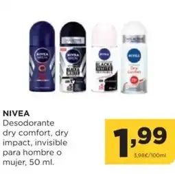 Alimerka NIVEA Desodorante dry comfort, dry impact, invisible para hombre o mujer oferta