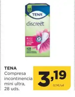 Alimerka TENA Compresa incontinencia mini ultra oferta