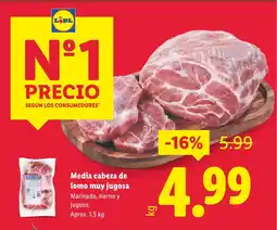 Lidl Media cabeza de lomo muy jugosa oferta
