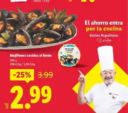 Lidl Mejillones cocidos al limón oferta