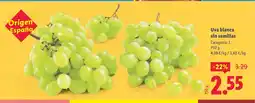 Lidl Uva blanca sin semillas oferta