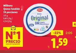 Lidl MILBONA Queso fundido 24 porciones oferta