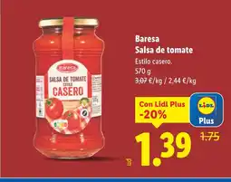 Lidl BARESA Salsa de tomate oferta