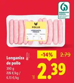 Lidl Longaniza de pollo oferta