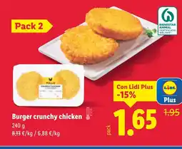 Lidl Burger crunchy chicken oferta