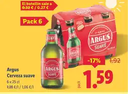 Lidl ARGUS Cerveza suave oferta