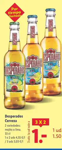 Lidl DESPERADOS Cerveza oferta
