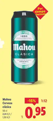 Lidl MAHOU Cerveza clásica oferta