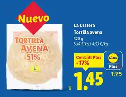 Lidl LA CESTERA Tortilla avena oferta