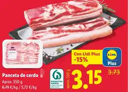 Lidl Panceta de cerdo oferta