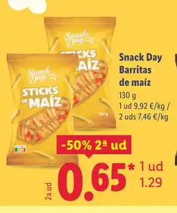 Lidl SNACK DAY Barritas de maiz oferta