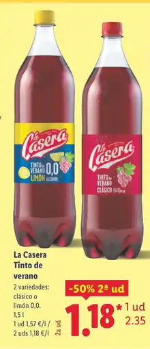 Lidl LA CASERA Tinto de verano oferta